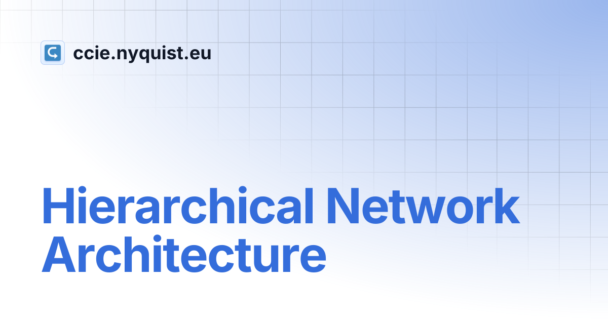 Hierarchical Network Architecture | ccie.nyquist.eu